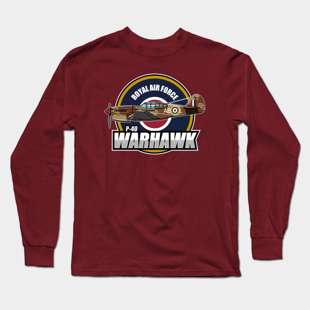 P-40 Warhawk Long Sleeve T-Shirt by Tailgunnerstudios